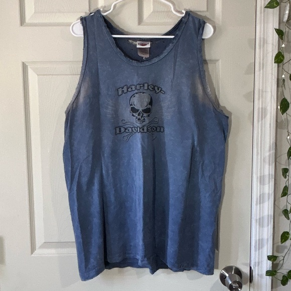 Harley-Davidson Other - Men’s blue Harley Davidson LV Nevada distressed tank top